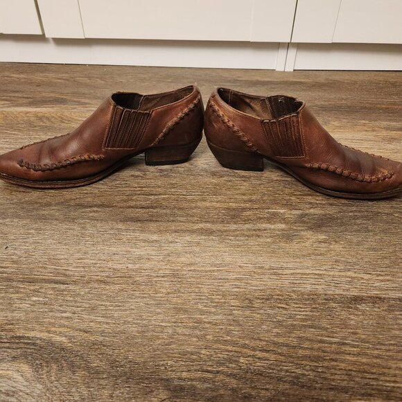 Vintage Guess by Georges Marciano Leather Western Cowgirl Bootie Loafers SZ 7.5 - Picture 7 of 7